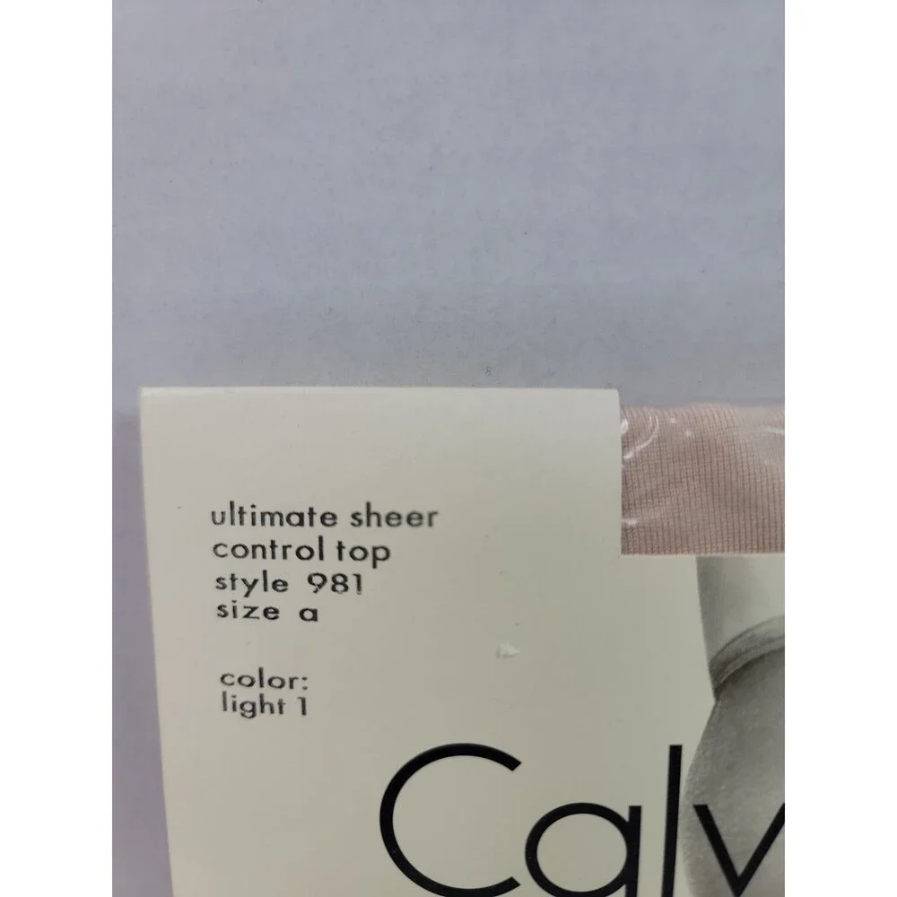 Vintage Calvin Klein Ultimate Sheer Control Top Pantyhose Light I Size A NOS